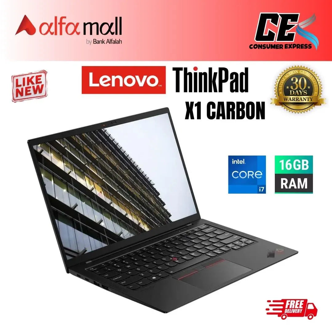 Lenovo Thinkpad X1 Carbon i7 10th Gen 16GB Ram 256GB SSD 14 Inch Display (Like New) - Free Bag & HP Wireless Mouse (0% Markup Upto 6 Months)