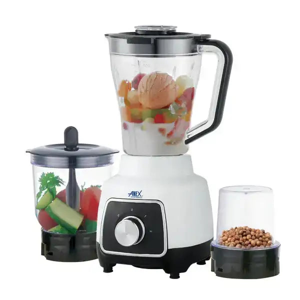 Anex Deluxe Blender & Grinder AG-6135UB Blender Grinder 3 in1, Stainless-steel blades 500watts | 2 Year Warranty (0% Markup Upto 6 Months)