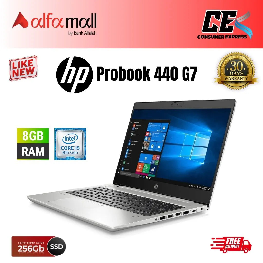 HP Probook 440 G7 Core i5 10th Gen 16 GB Ram 256 GB SSD 14 Inch Display (Like New) - Free Bag & HP Wireless Mouse