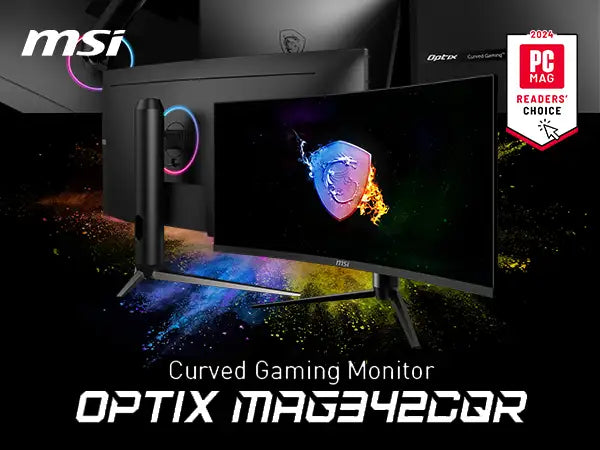 MSI Optix MAG342CQR 1500R Curvure 21:9 Aspect Rio Narrow Bezel 1ms 3440 x 1440 (UWQHD) 144Hz Refresh Re Tilt/Swivel/Pivot Adjustment 34" AMD Freesync Gaming Curved Mitor, Black