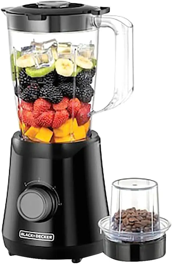 Black & Decker 500W Blender BX530 with 1.5L Glass Jar and Grinding Mill