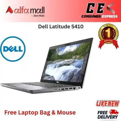 Dell Latitude 5410 ,Intel Core i5-10210U, 8GB Ram DDR4, 256GB SSD, 14" FHD Display, Free Bag & Mouse (Like New)
