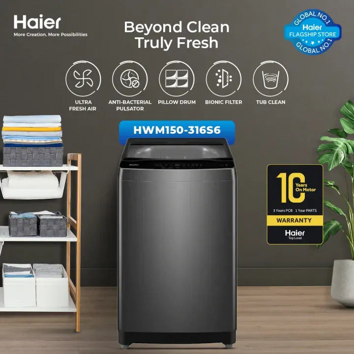 Haier HWM 150-316 15kg Top Load Washing Machine - (New Model)