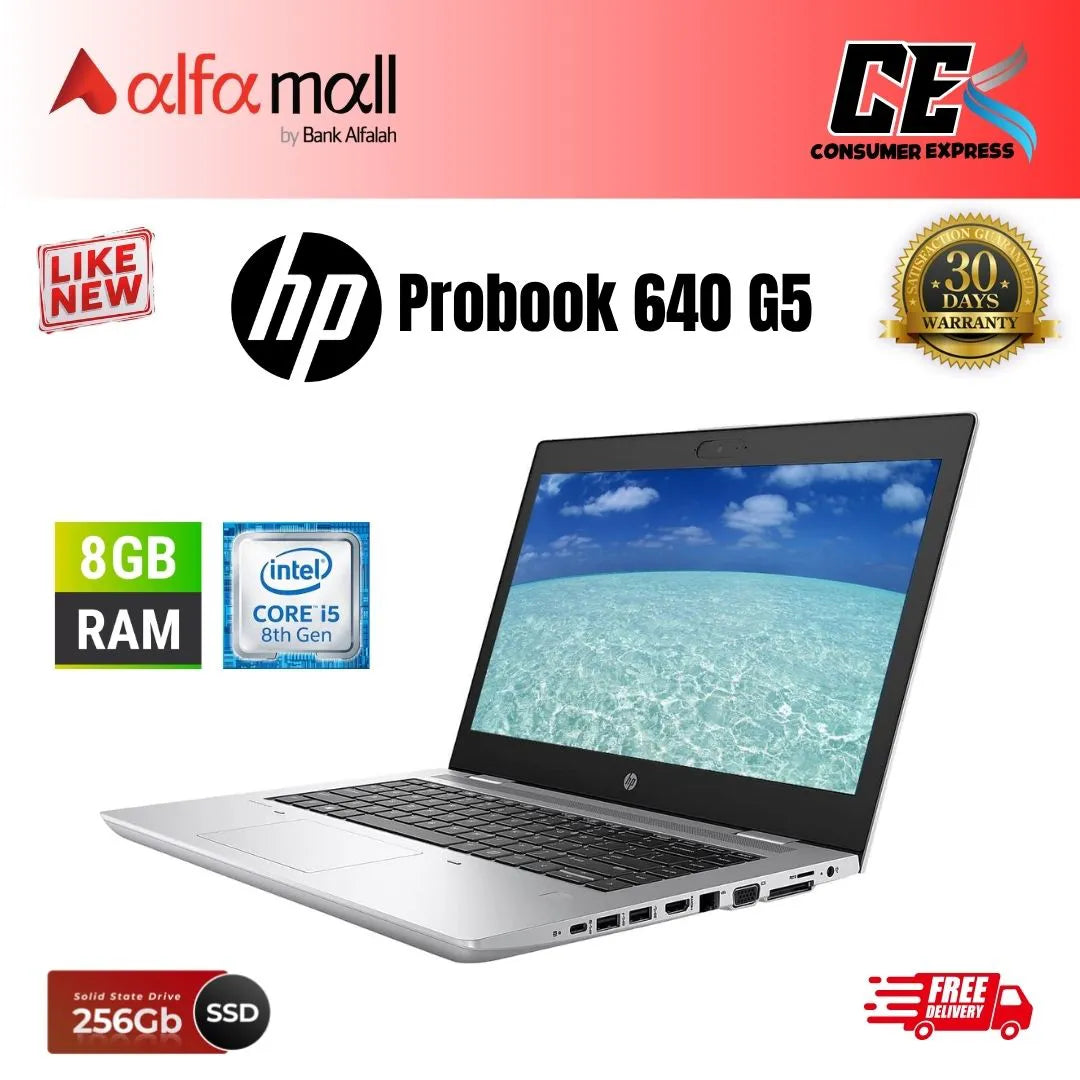 HP Probook 640 G5 Core i5 8th Gen 8 GB Ram 256 GB SSD 14 Inch Display (Like New) - Free Bag & HP Wireless Mouse