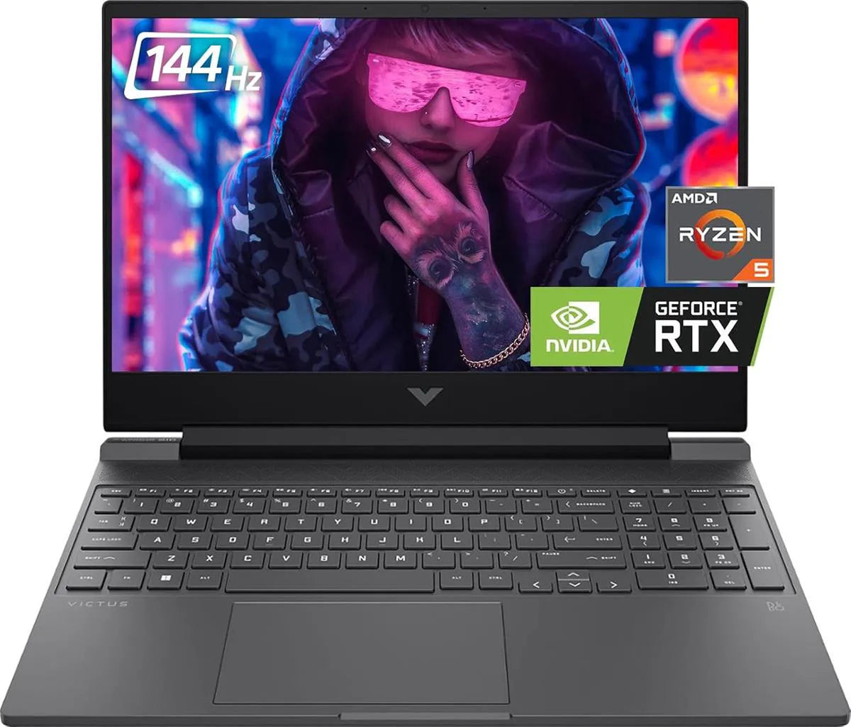 HP Victus 15FB1049AX Gaming Laptop AMD Ryzen 57535HS, 8GB DDR5, 512GB SSD, NVIDIA RTX 2050 4GB Graphics, 15.6" FHD IPS 144Hz, Windows 11 Home, Mica Silver (1 Year Official Warranty)