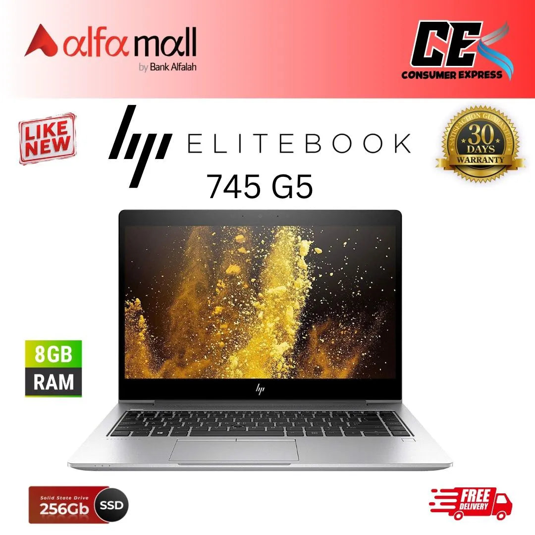 HP EliteBook 745 G5 Ryzen 5 2500U 8GB Ram 256GB SSD 14 Inch Display (Like New) - Free Bag & HP Wireless Mouse