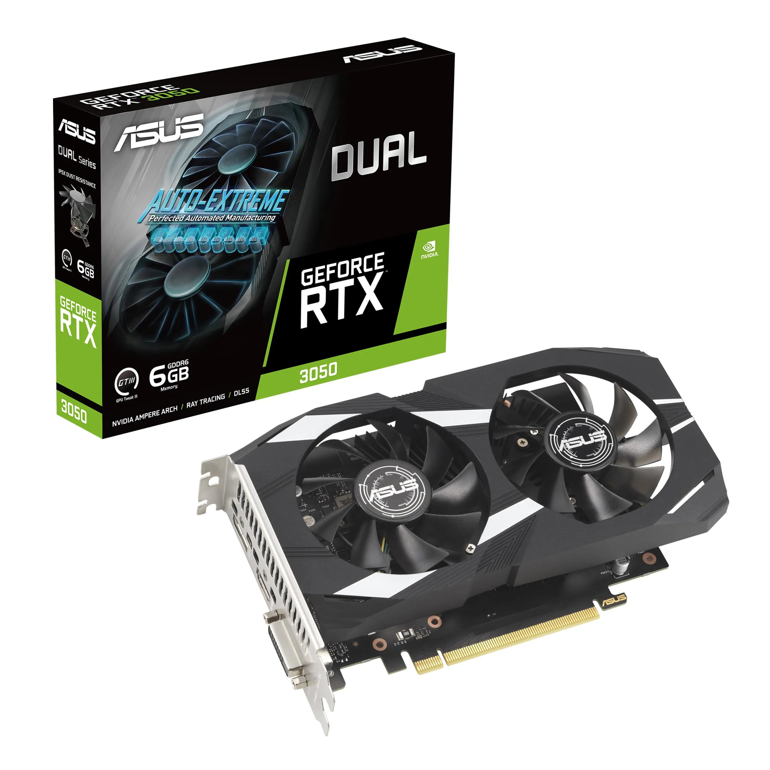 ASUS Dual GeForce RTX 3050 OC Edition 6GB GDDR6 Video Graphics Card (Brand New)