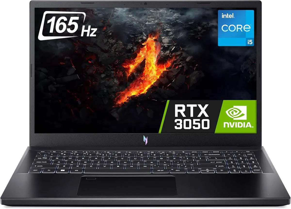 Acer Nitro V 15 Gaming Laptop Raptor Lake 13th Gen Core i5 13420H OctaCore Processor 8GB 512GB SSD 6GB NVIDIA GeForce RTX3050 GDDR6 GC 15.6" Full HD 1080p IPS 144Hz Slim Bezel Display TPM (Obsidian Black)