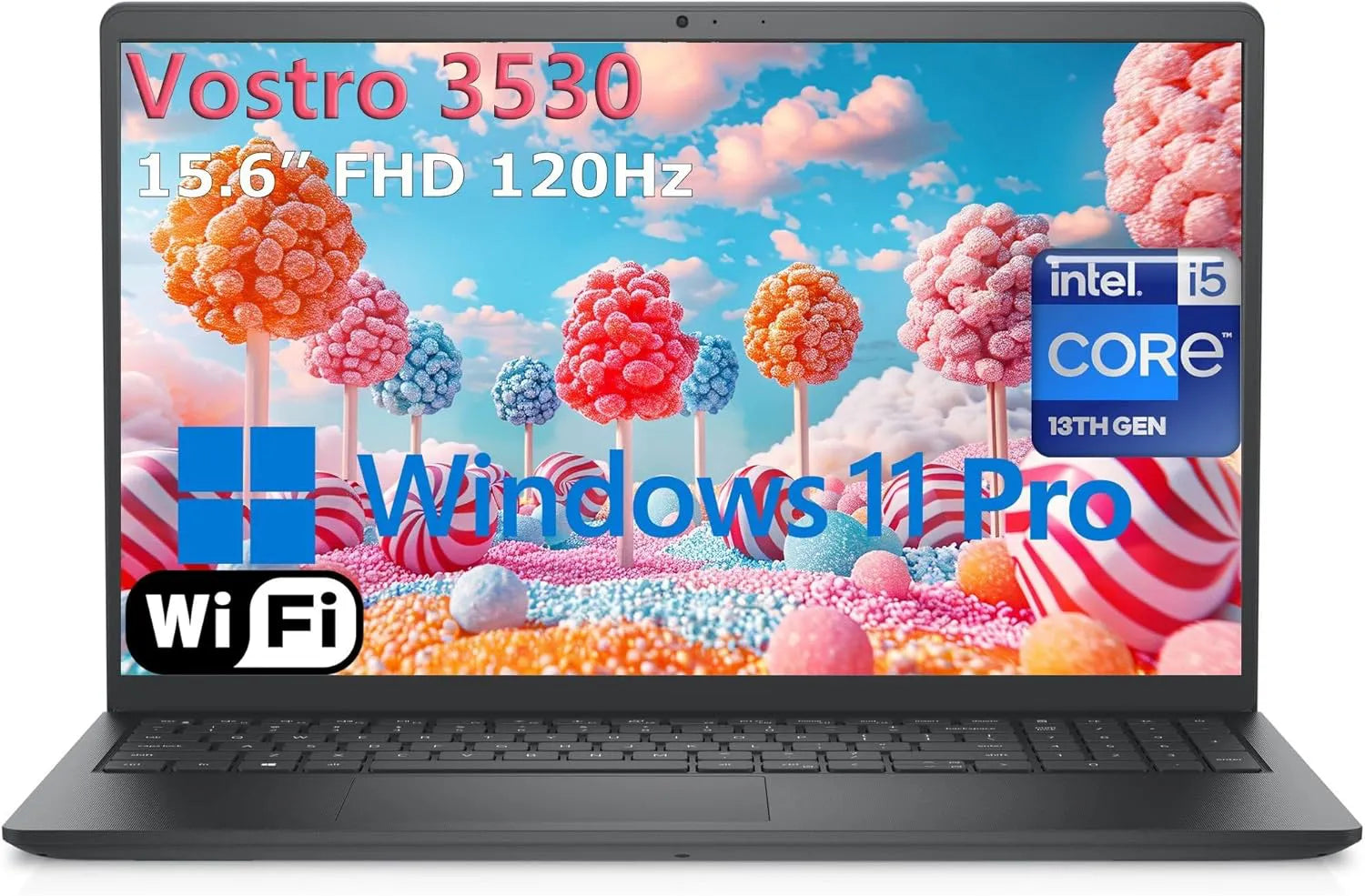 Dell Vostro 15 3530 , Core i5-1334U 13th Gen (Raptor Lake) , 8GB RAM , 512GB SSD , Intel Iris Xe Graphics , 15.6" FHD 120Hz Narrow Border Display , Carbon Black (Brand New, International Warranty)