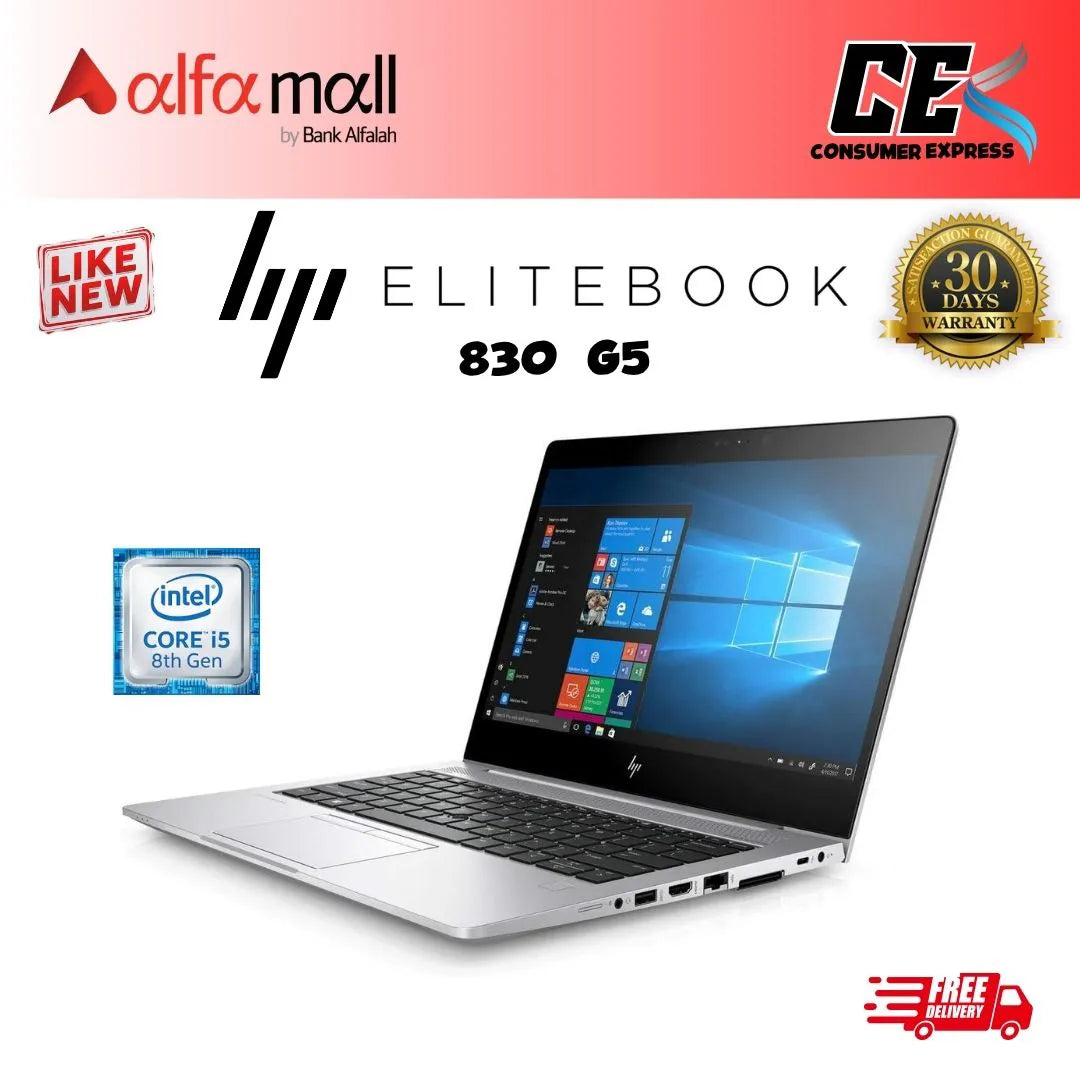 HP EliteBook 830 G5 Core i7 8th Gen 8GB Ram 256GB SSD, 13.3 Inch Display (Like New) - Free Bag & HP Wireless Mouse