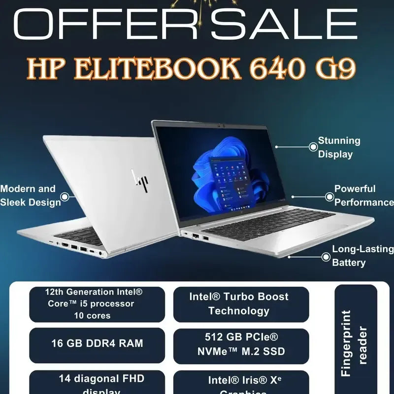 HP EliteBook 640 G9 Core-i5-12th Gen 16GB RAM 512GB SSD 14″ Display (Like New) - Free Bag & Mouse -