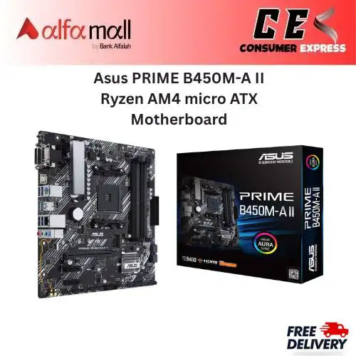 Asus PRIME B450MA II Ryzen AM4 micro X Motherboard DDR4 Gigabit LAN RGB Header Micro X