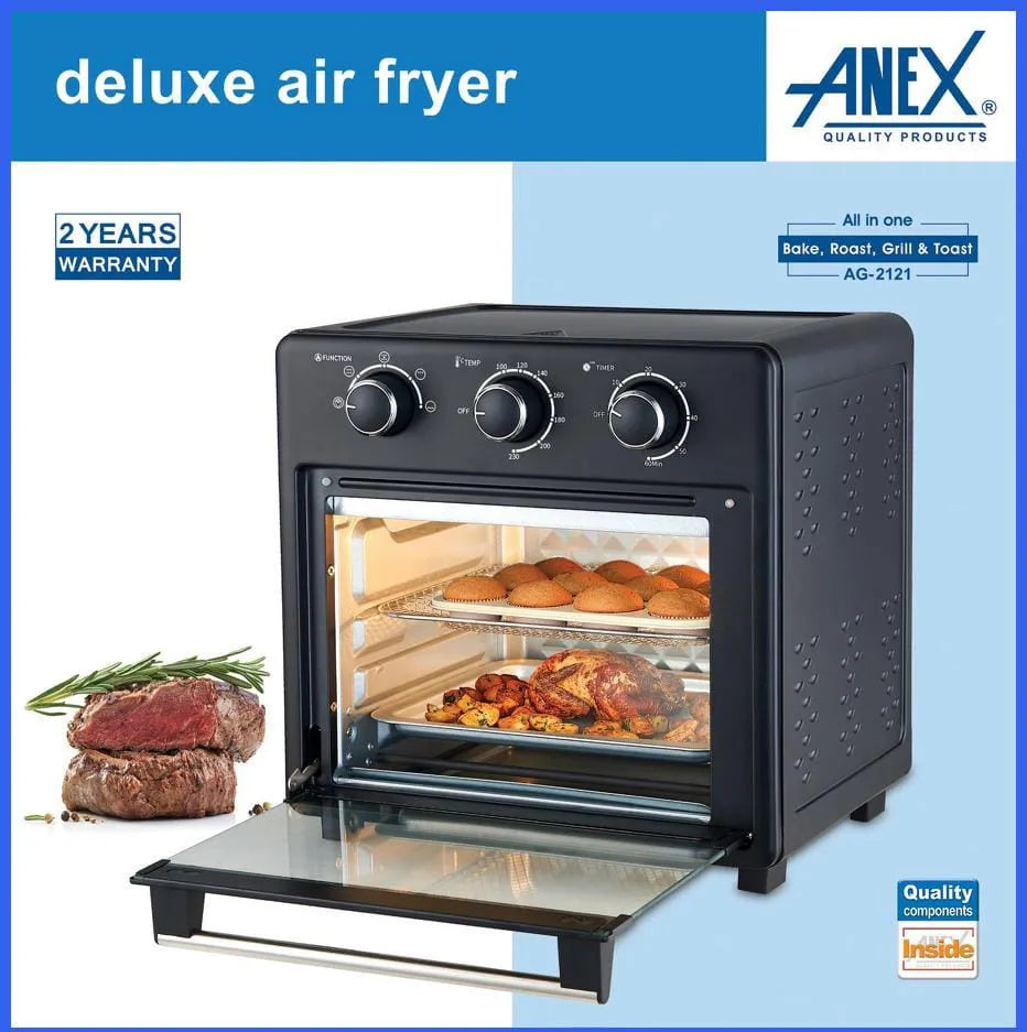 Anex Air Fryer with baking Oven 21 Liter Capacity AG-2121 Healthy cooking, in less Oil