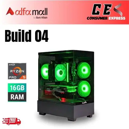 BUILD 04 | Thunder Black Fox Case,Ryzen 5 3600, Gigabyte B450M DS3H Motherboard, 16GB, 128GB SSD, GTX 1660 Super 6GB (Used), 500 HDD