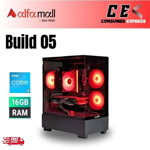 BUILD 05 | Thunder Black Fox Case, Intel i3 12100, MSI H610M D4, 16GB, 128 SSD, GTX 1660 Super 6GB (Used), 500 HDD