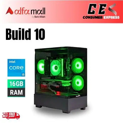 BUILD 10 | Thunder Black Fox Case, Intel i5 12400F, MSI B670M-E D5, 16GB, 128GB, RTX 2060 /RX 6600 8GB GPU (Used), 500 HDD