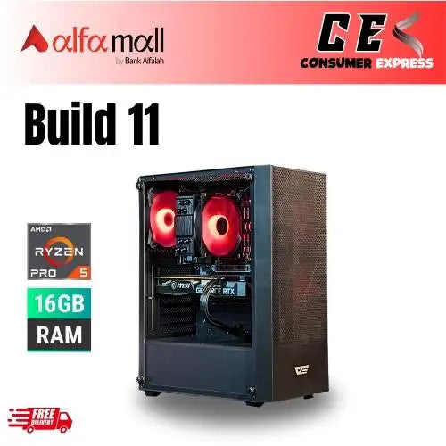 BUILD 11 | Darkflash A290 Case, Ryzen 5 7500F, Maxsun B650M Wifi, 16GB, 128GB SSD, GTX 1660 Super 6GB (Used), 500 HDD