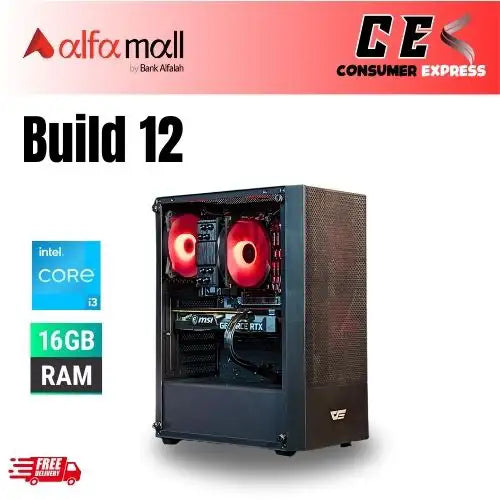 BUILD 12 | Darkflash A290 Case, Intel i3 12100, MSI H610M D4, 16GB, 256GB, RTX 3060TI 8GB (Used), 1TB HDD