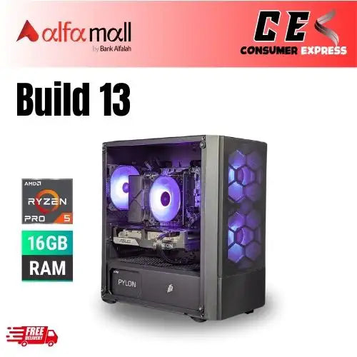 BUILD 13 | Ryzen 5 5600, Gigabyte B450M DS3H, 16GB, 128GB SSD, 1st Player X4-M Case, RTX 3060 12GB (Used), 1TB HDD