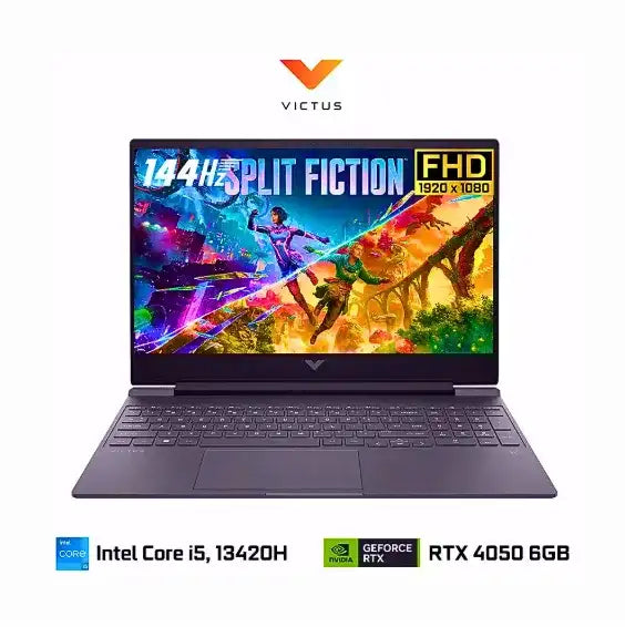 HP Victus Gaming Laptop 15-FA2701WM , Intel Core i5-13420H 16GB RAM 512GB SSD NVIDIA GeForce RTX 4050 6GB 15.6" FHD 144Hz Windows 11 (International Warranty) NEW (Other Banks)