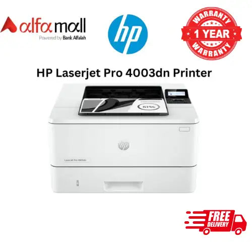 HP LaserJet Pro 4003dn Printer, Ethernet port, HiSpeed USB 2.0, White (Official 1 Year Warranty)