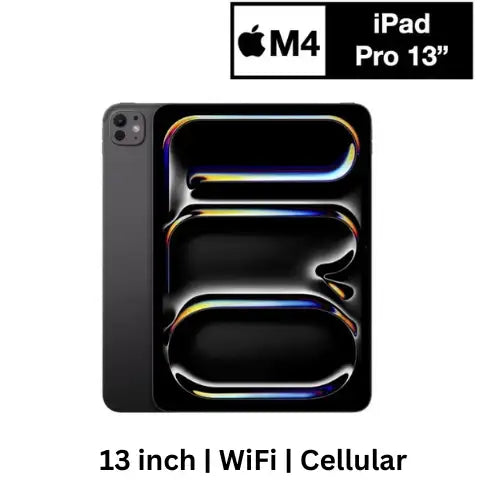 Apple iPad Pro 13-Inch (M4) Ultra Retina XDR Display, 256GB, 12MP Front/Back Camera, Wi-Fi 6E + 5G Cellular Space Black (0% Markup Upto 6 Months)