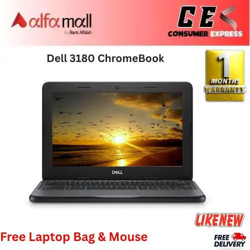 Dell 3180 ChromeBook 2GB Ram 16GB SSD 11€³ Display (Like New) Free Bag & Mouse