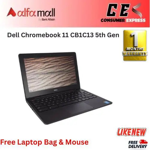Dell  Chromebook 11  CB1C13  5th Gen  4GB Ram  16GB SSD  Web Cam  8 Hours Btery  Playstore Supported  Chrome OS