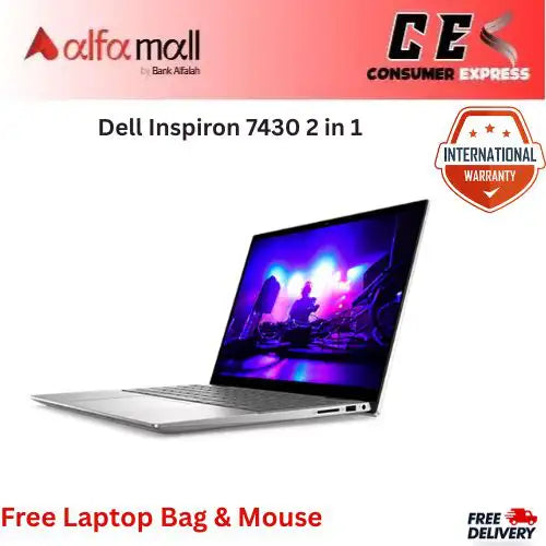 Dell Inspir 7430 2 in 1 Corei513th Gen 8GB RAM 512GB SSD Touchscreen X360 14.0€³ Display New, Internial Warranty