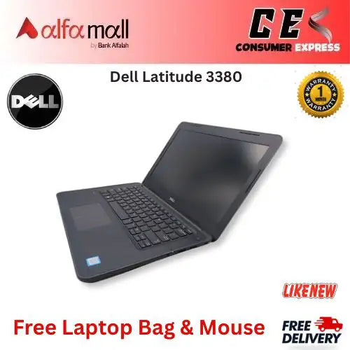 Dell Litude 3380 Laptop  Intel Core i57200U  7th Gen, 16GB Ram, 256GB SSD, 14" HD Display, Intel HD Graphics  Free Bag and Mouse (Like New)