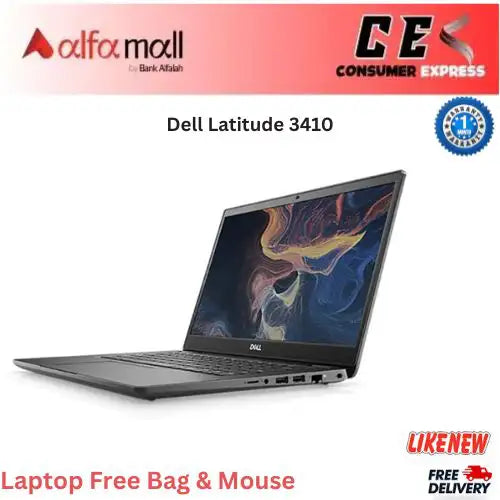 Dell Litude 3410 €“ Core i5 10th Gen, 8GB RAM, 128GB SSD, 14.1Inch FHD Display (Like New)  Free Bag & Mouse