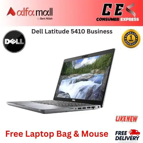 Dell Litude 5410 Business Laptop Intel Core i510210U Quad Core 1.6 Ghz, 8GB Ram DDR4, 256GB SSD, 14" FHD AG 300 NITS Display, Webcam Free Bag and HP Mouse (Like New)