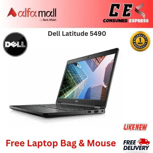 Dell Litude 5490 Intel Core i78th Gen, 16GB DDR4 RAM, 512GB NVMe SSD, 14.1Inch FHD IPS Display, Webcam, Wifi  Free Bag and Mouse (Like New)