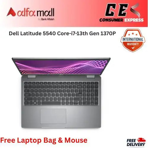 Dell Litude 5540 Corei713th Gen 1370P 16GB RAM 512GB SSD 2GB Graphics Card MX550 15.6€³ Display New, Internial Warranty