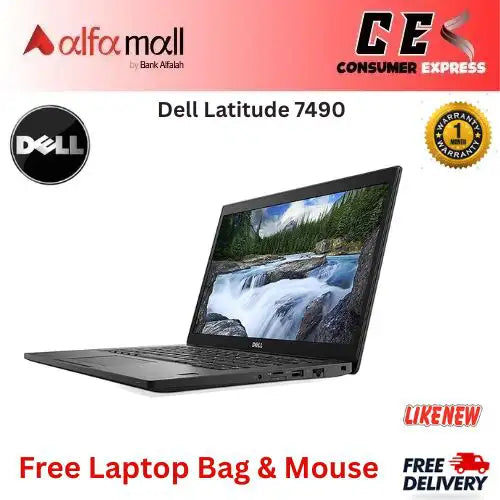 Dell Litude 7490 €“ Core i5 7th Gen, 16GB RAM, 256GB SSD, 14Inch FHD Display (Like New)  Free Bag & Mouse