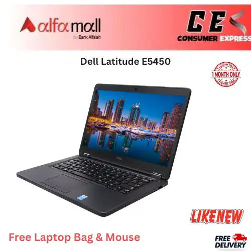 Dell Litude E5450 €“ Core i5 5th Gen, 16GB, 256GB SSD,15.6? HD Display 2 Hours+ Btery timing (Like New) Free Bag & Mouse