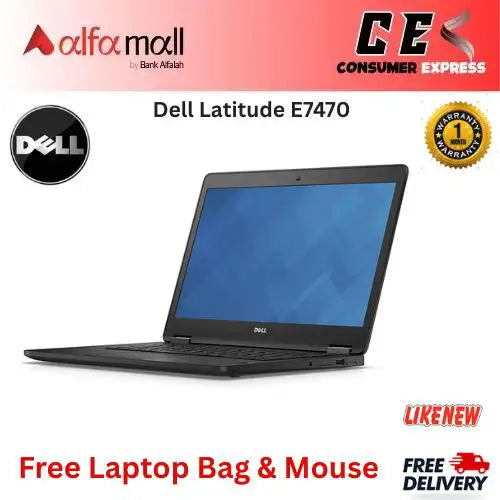 Dell Litude E7470 Business Laptop  Intel Core i56300U 6th Gen, 8GB DDR4 Ram, 256GB SSD, Webcam, 14" Inch HD Display  Free Bag and Mouse (Like New)