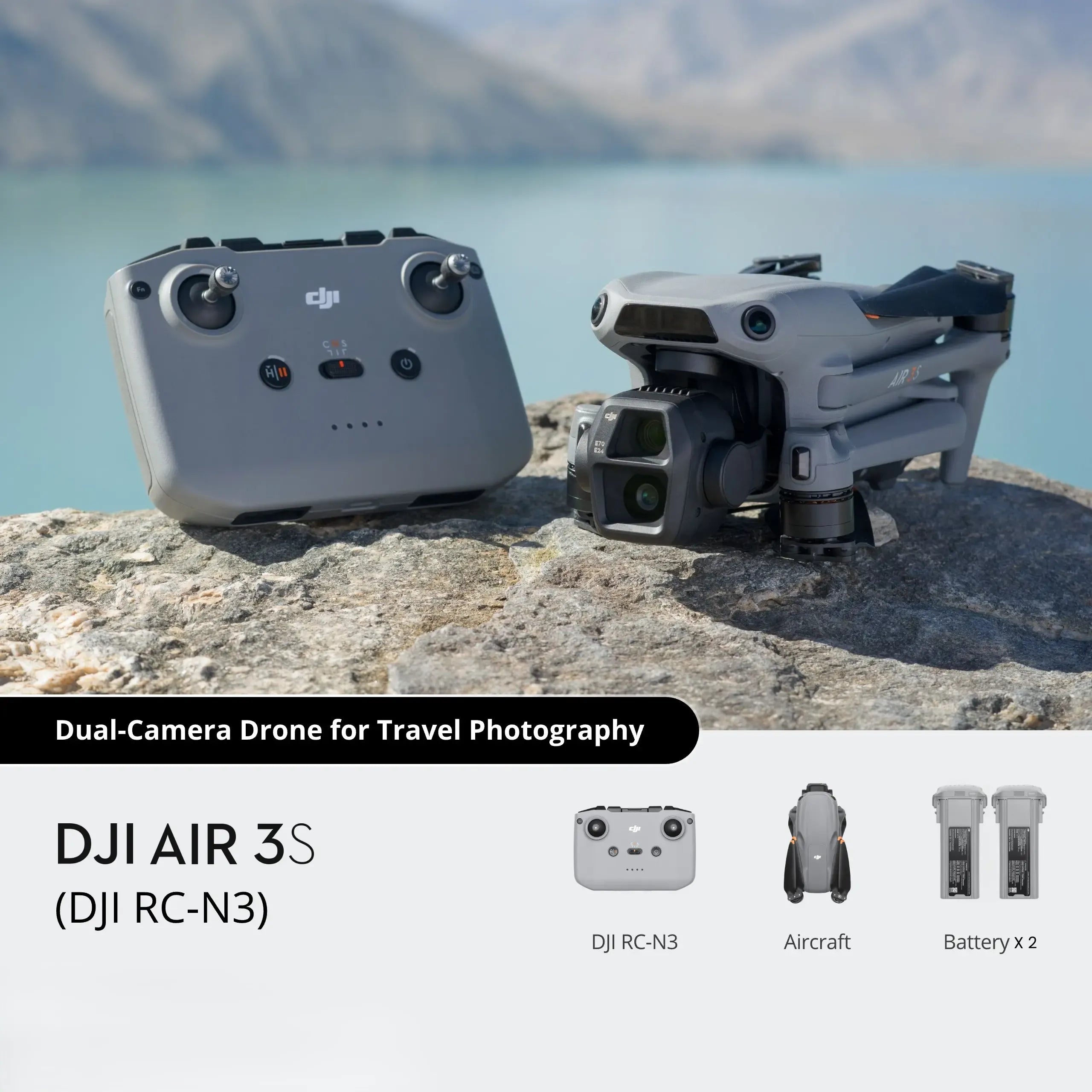 DJI Air 3S Drone with RCN3 Fly More Combo 1 Year Warranty