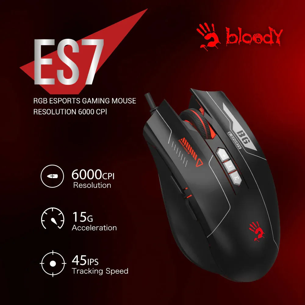 Bloody ES7 RGB Esports Gaming Mouse Black
