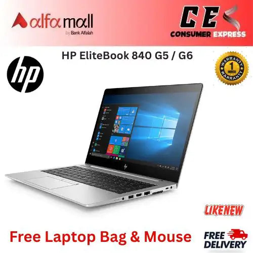 HP Elitebook 840 G5 Business Laptop  7th Gen Intel Core i57300U, 14" FHD (1920 x 1080) Display, 16GB RAM, 512GB SSD, Windows 10 Pro Free Bag and Mouse (Like New)