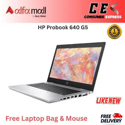 HP Probook 640 G5 Core i5 8th Gen 16GB Ram 256GB SSD 14inch Display (Like New) Free Bag & HP Mouse