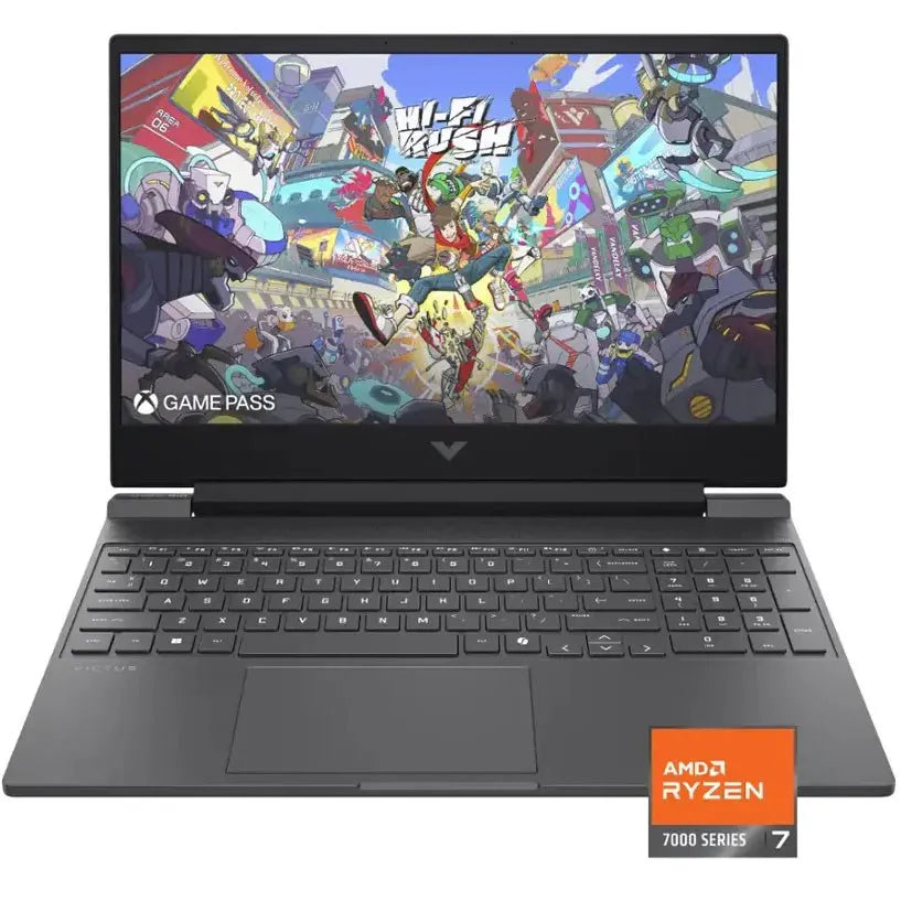HP Victus 15 FB3093dx Gaming Laptop , AMD Ryzen 7 7445H , 16GB RAM , 512GB SSD , 6GB RTX 4050 Graphics , 15.6" FHD IPS 144Hz 300nits , Backlit Keyboard , Windows 11 , Mica Silver (Brand New, International Warranty)
