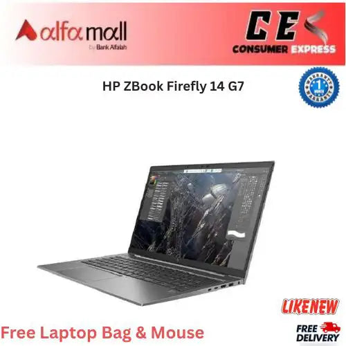 HP ZBook Firefly 14 G7 €“ Core i5 10th Gen, 16GB RAM, 512GB SSD, 14.1Inch FHD, Backlit KB, Win 10 Pro (Like New)  Free Bag & Mouse