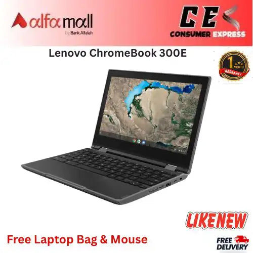 Lenovo ChromeBook 300E (2nd Gen) 4GB RAM 32GB Storage 11.6 Inch Display Touch Screen 2029 Updeable x360 ChromeBook (Like New) Free Bag & Mouse
