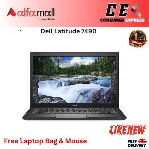 Dell Litude 7490 Core i7 8th Gen 16GB RAM 512GB SSD 14 Inch FHD Display (Like New) Free Bag & Mouse