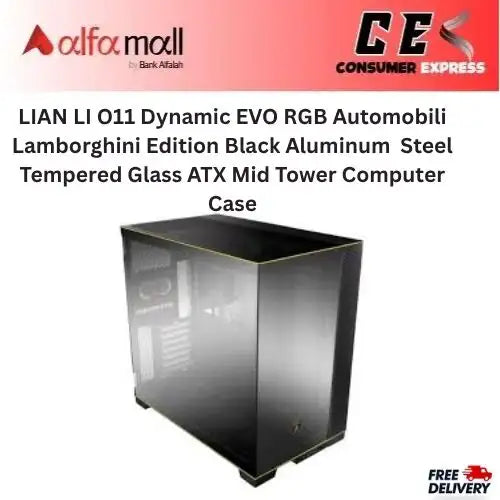 LIAN LI O11 Dynamic EVO RGB Automobili Lamborghini Editi Black Aluminum / Steel / Tempered Glass X Mid Tower Computer Case