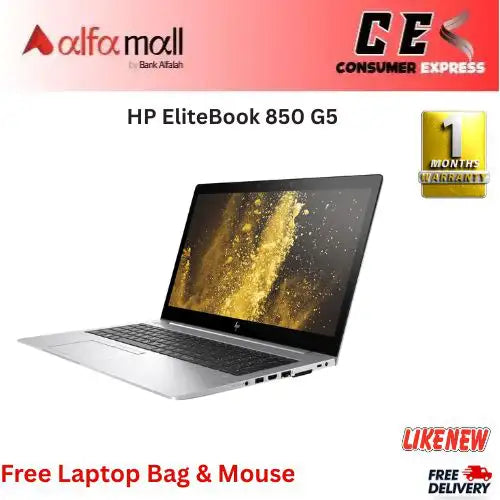 HP EliteBook 850 G5 15.6" LCD Notebook  Intel Core i5 (8th Gen) i58250U Quadcore (4 Core) 1.60 GHz  32GB DDR4 SDRAM  512GB SSD  Windows 10 Pro 64bit  1920 x 1080 FHD Display Free Bag and Mouse (Like New)