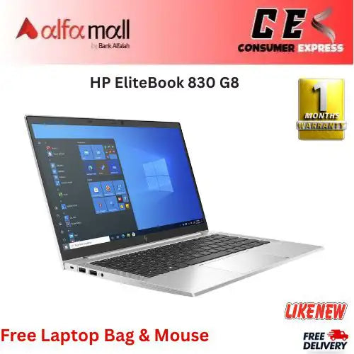 HP EliteBook 830 G8 Touchscreen Laptop  Intel Core i71185G7, 32GB, 512GB SSD, Intel Iris Xe Graphics, Backlit KB, Windows 10 Pro, 13.3" FHD Touchscreen  Free Bag and Mouse (Like New)