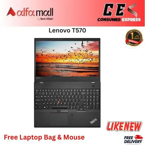 Lenovo T570 Core i5 7th Gen 8GB RAM 256GB SSD 15.6 Inch FHD Numpad (Like New) Free Bag & HP Mouse
