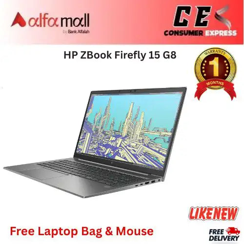 HP ZBook Firefly 15 G8  Core i7 11th Gen, 32GB RAM, 512GB SSD, 15.6" 4K LED, 4GB NVIDIA Graphics, Backlit KB, Camera, Charger (Like New) Free Bag & Mouse